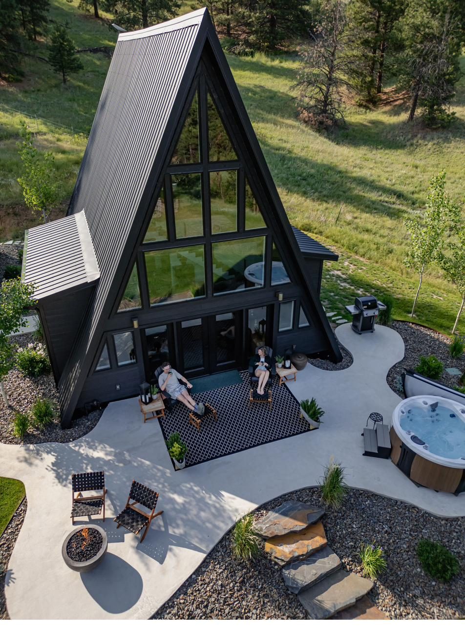 The black A-frame on a clear Montana day